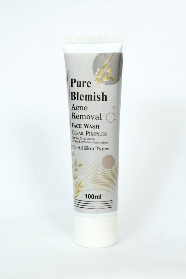 Bottle of anti-acne facewash with Aloe Vera and AC Net, designed for oily and acne-prone skin.