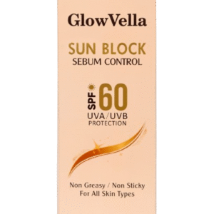 GlowVella Sunblock Sebum Control SPF 60 - Non Greasy Sunscreen with UVA UVB Protection for All Skin Types 100gm